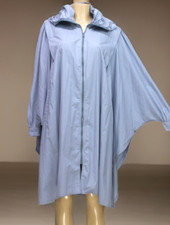 Vintage BrentWood Women's Poncho Cape Hooded Blue One Size
