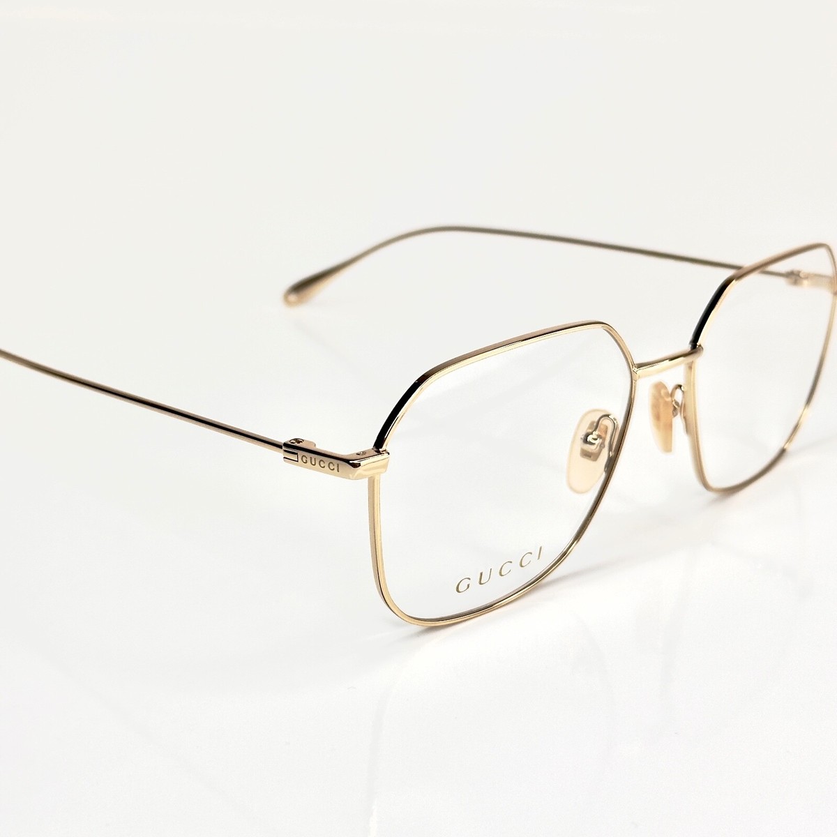NEW Gucci GG1032O Gold Earring Metal Eyeglasses Frames Gucci Gold Metal Geometric Eyeglasses GG1032O 54-16-145 main image 4