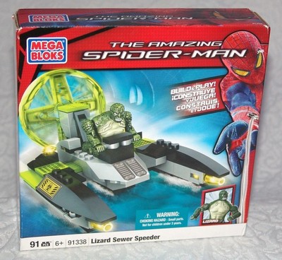 Mega Bloks (91338) Amazing Spiderman set Lizard Sewer Speeder 91 pcs NEW IN BOX
