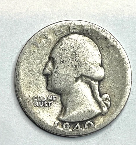 1940 Washington Quarter AG About Good 90% Silver 25c US Coin Collectible