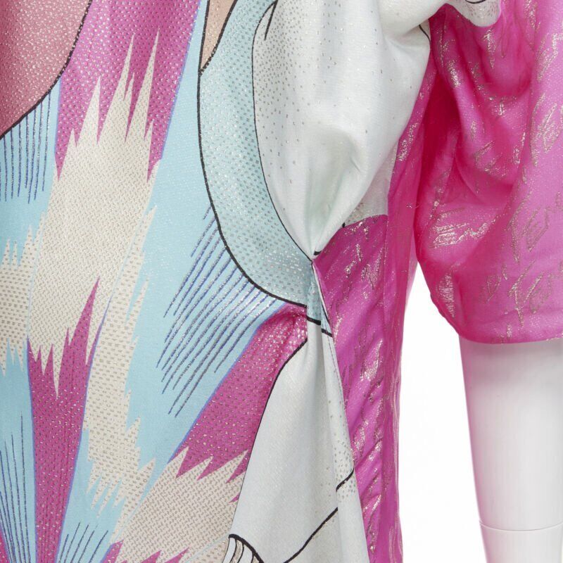 FENDI 2022 Runway Antonio Lopez metallic pink logo jacquard FENDI 2022 Runway Antonio Lopez metallic pink logo jacquard
