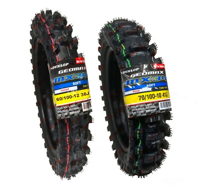 Dunlop 60/100-12 70/100-10 Tires MX34 Racing Front Rear Set