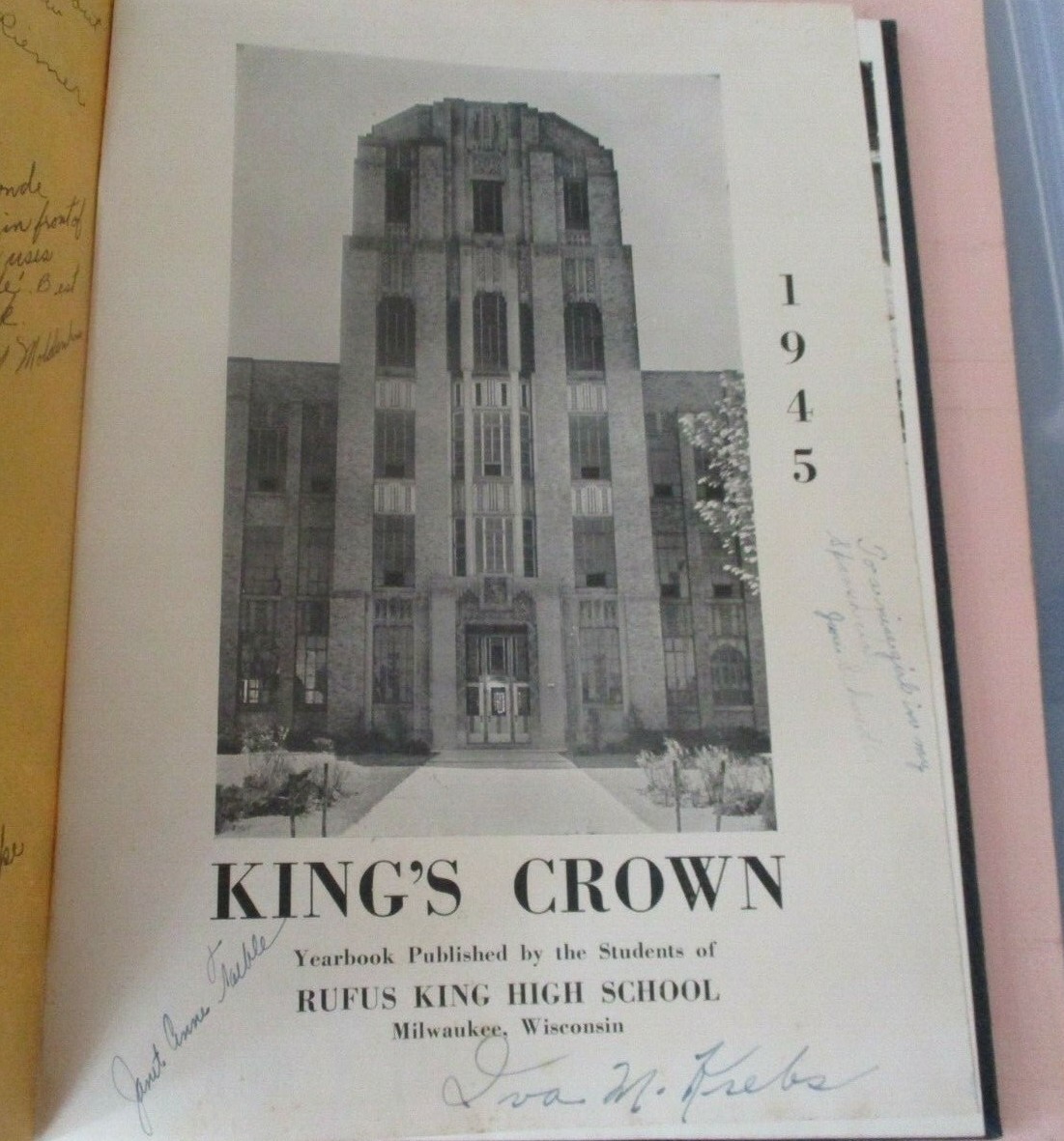 1945 The King's Crown Rufus King High School Yearbook of Milwaukee