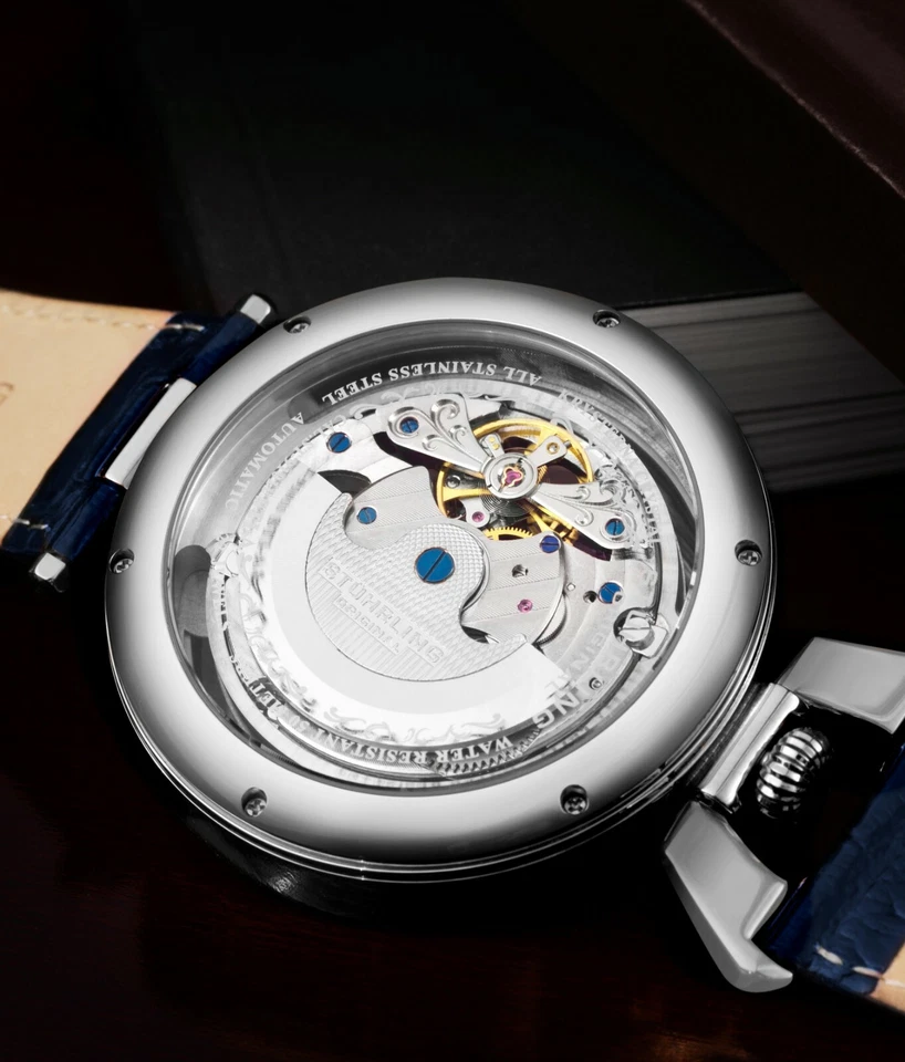 Stuhrling Emperor?s Grandeur 3919 Automatic 49mm Men's Skeleton Dual Time Watch - Image 3 of 4