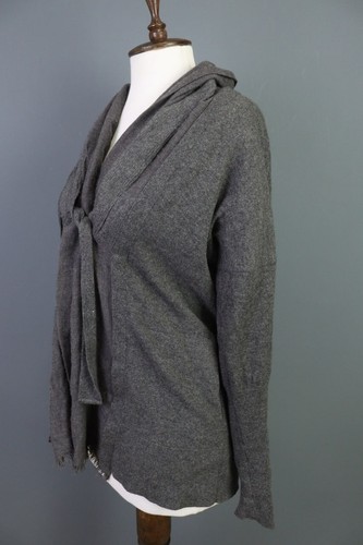 BRUNELLO CUCINELLI Cashmere Gray Lagenlook Knit Cape Cardigan Sweater Size M - Picture 9 of 17