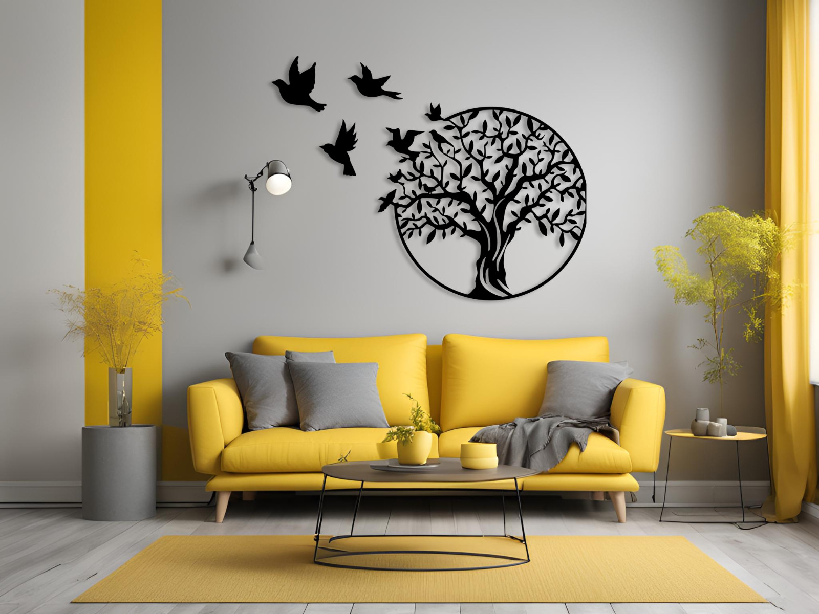 Lebensbaum Baum des Lebens Holz Deko Wanddeko Wallart Dekoration Lebensblume