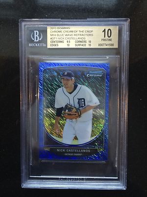 2013 BOWMAN CHROME CREAM OF THE CROP MINI BLUE WAVE REFRACTOR NICK CASTELLANOS
