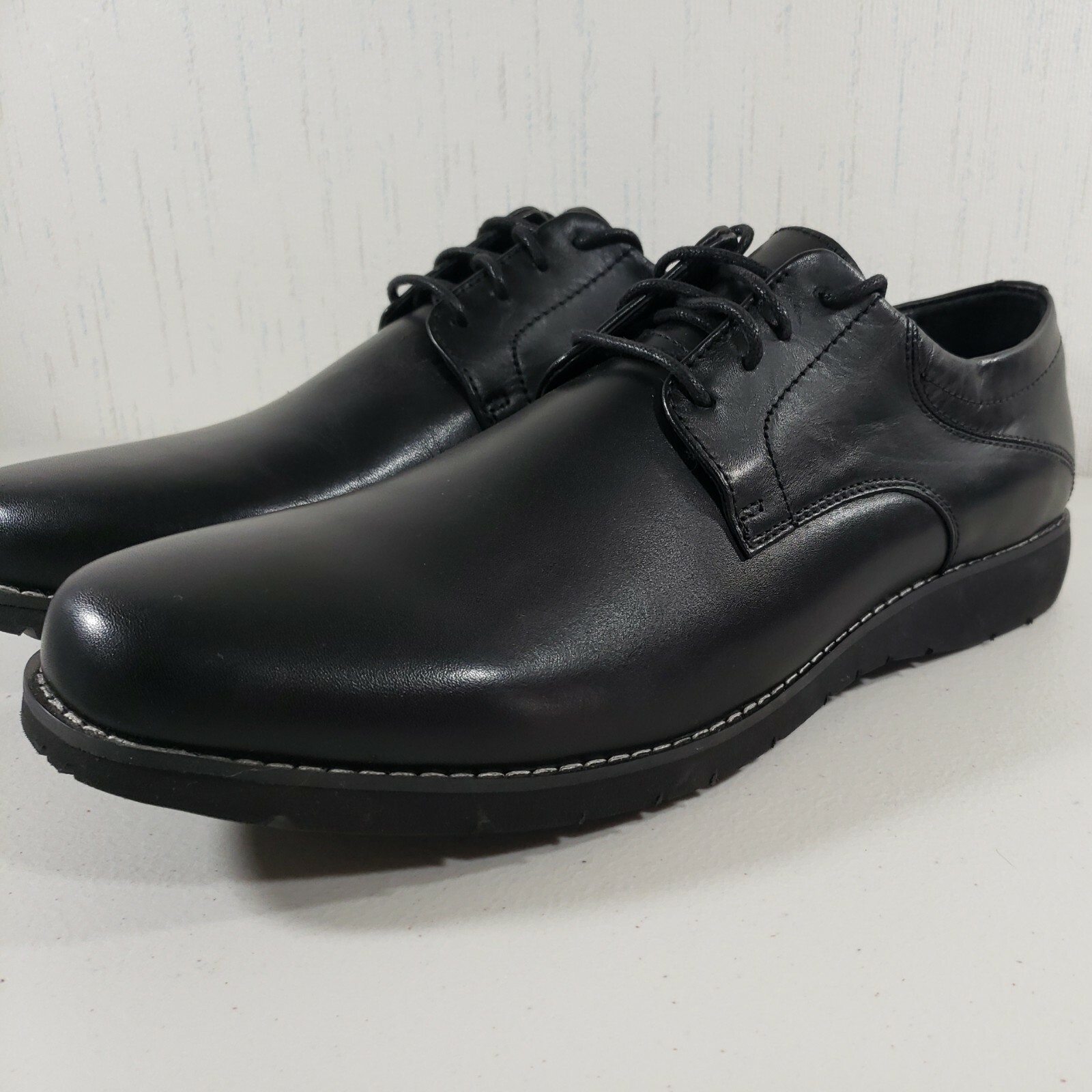 Propet Grisham Oxford Ortholite Black Leather Dress Shoes Mens Size 10H