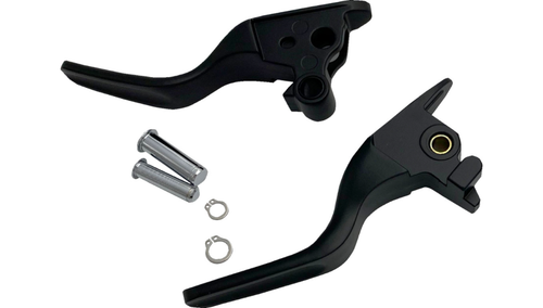 Drag Specialties Black Shorty Hand Levers - 18-24 M8 Softail FXLRS FXBB FXLRST