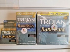 TROJAN Bareskin Get Closer Thin Lubricated Latex Condom Retail Box Sealed Choice