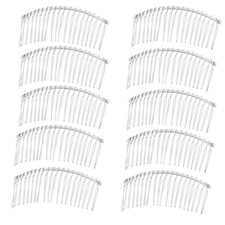 Metal Wire Hair Comb Clips 10 Pcs 20 Teeth Silver 3in DIY Bridal Veil