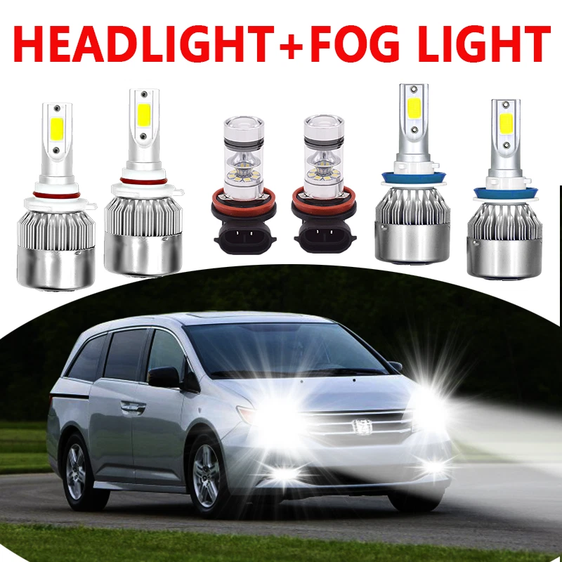 For Honda Odyssey 2011-2017 Combo LED Headlight Fog Lights 6x Bulbs Kit 6000K
Opens in a new window