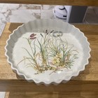 vintage floral pie dish scalloped edge cottage core kitchen decor