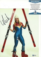 SKIER MIKAELA SHIFFRIN SIGNED SLALOM WORLD CHAMPION 8x10 PHOTO A BECKETT COA BAS