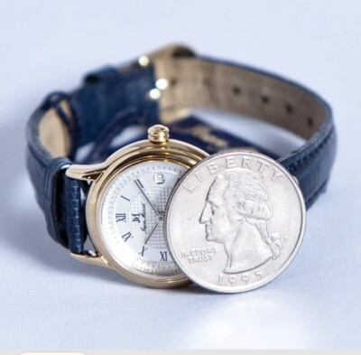 Jean Marcel Swiss Made Women's Blue Leather Date Watch | eBay