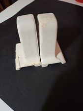 Vtg Porcelain Art Deco Bathroom Towel Toilet Roll Brackets Damaged SEE