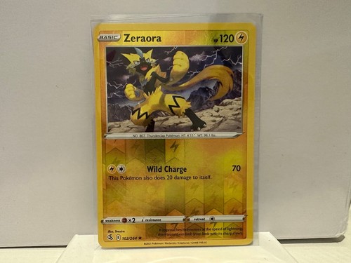 Pokemon Zeraora 102/264 Reverse Holo Rare Fusion Strike TCG Card NM 0912 #49 - Picture 1 of 2