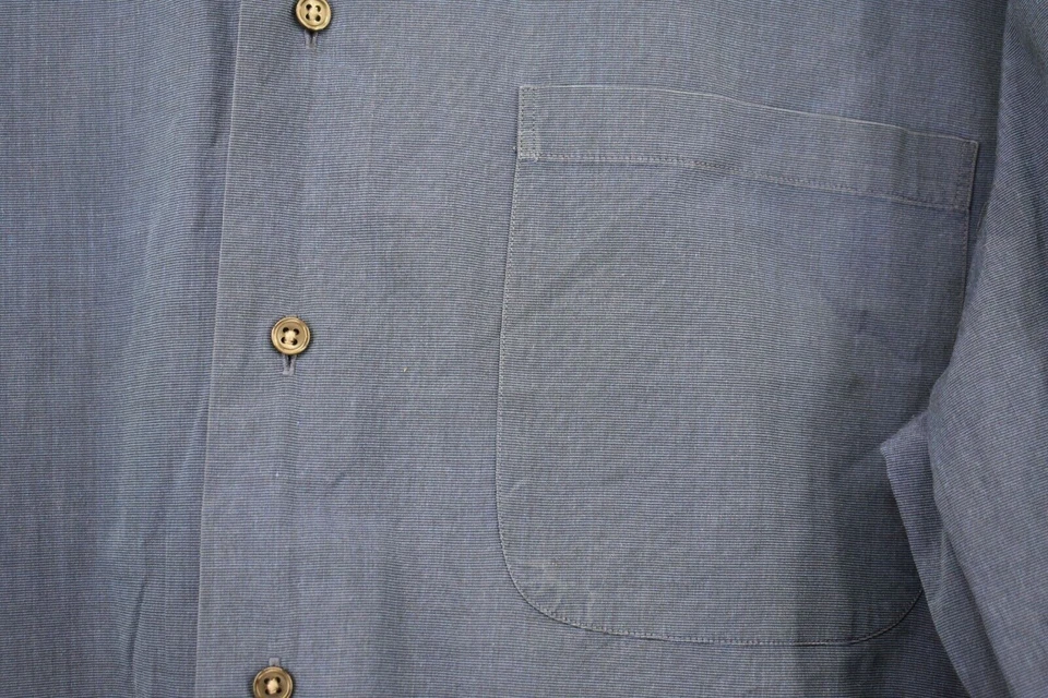 Camisas de vestir Vito Rufolo para hombre azules manga larga con botones de algodón 16 1/2 34/35 Foto 4 de 4