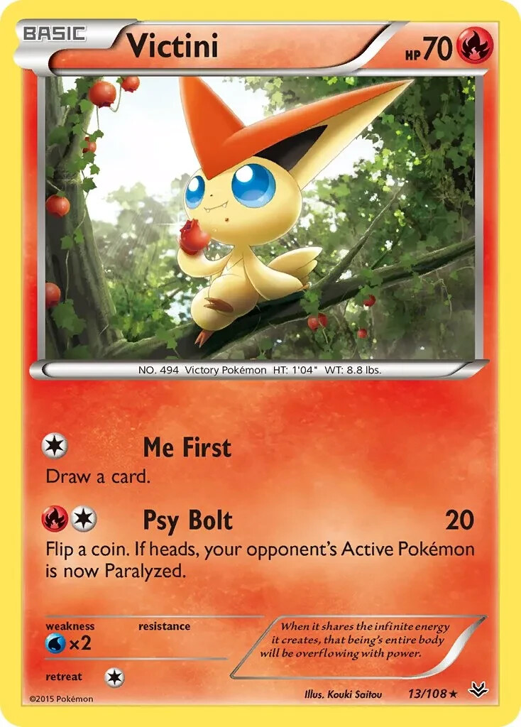 Victini 13/108 Rare XY - Roaring Skies Pokemon TCG
