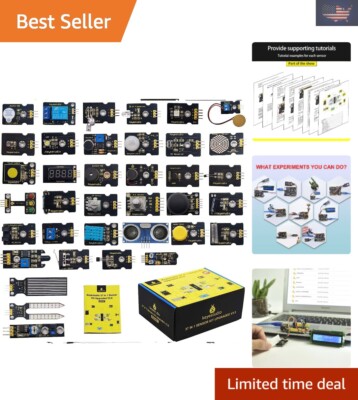 37 in 1 Sensor Kit 37 Sensors Modules Starter Kit for Arduino Mega R3 2560 Ra...