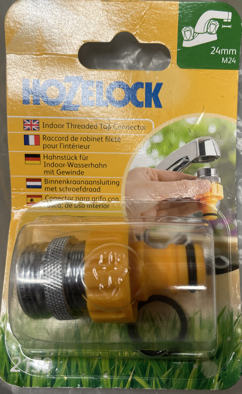 Hozelock 2159 Kitchen Indoor Threaded Tap Hose Pipe Connector 24mm Male