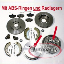 Für Renault Clio II - Bremsscheiben Beläge vorne Bremstrommel Backen Set hinten