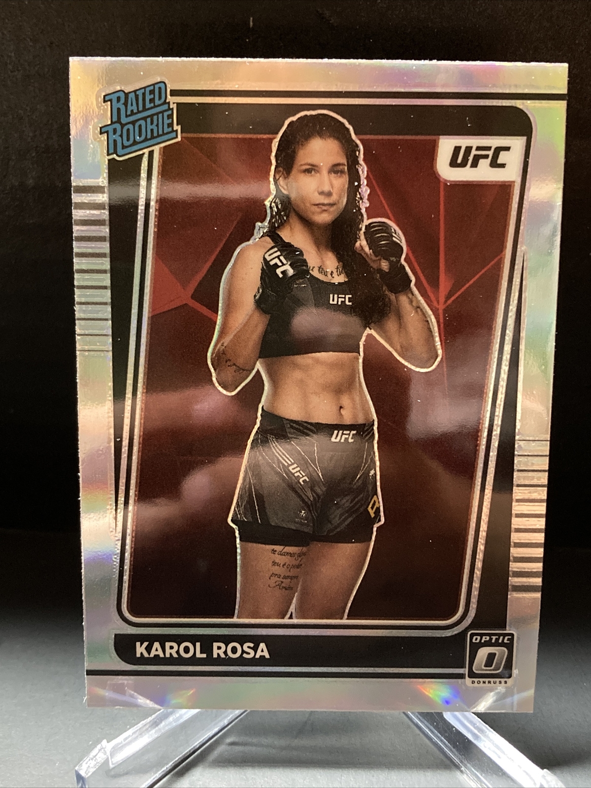 2022 Panini Donruss Optic UFC Rated Rookie Holo Prizm Karol Rosa #102 Rookie RC