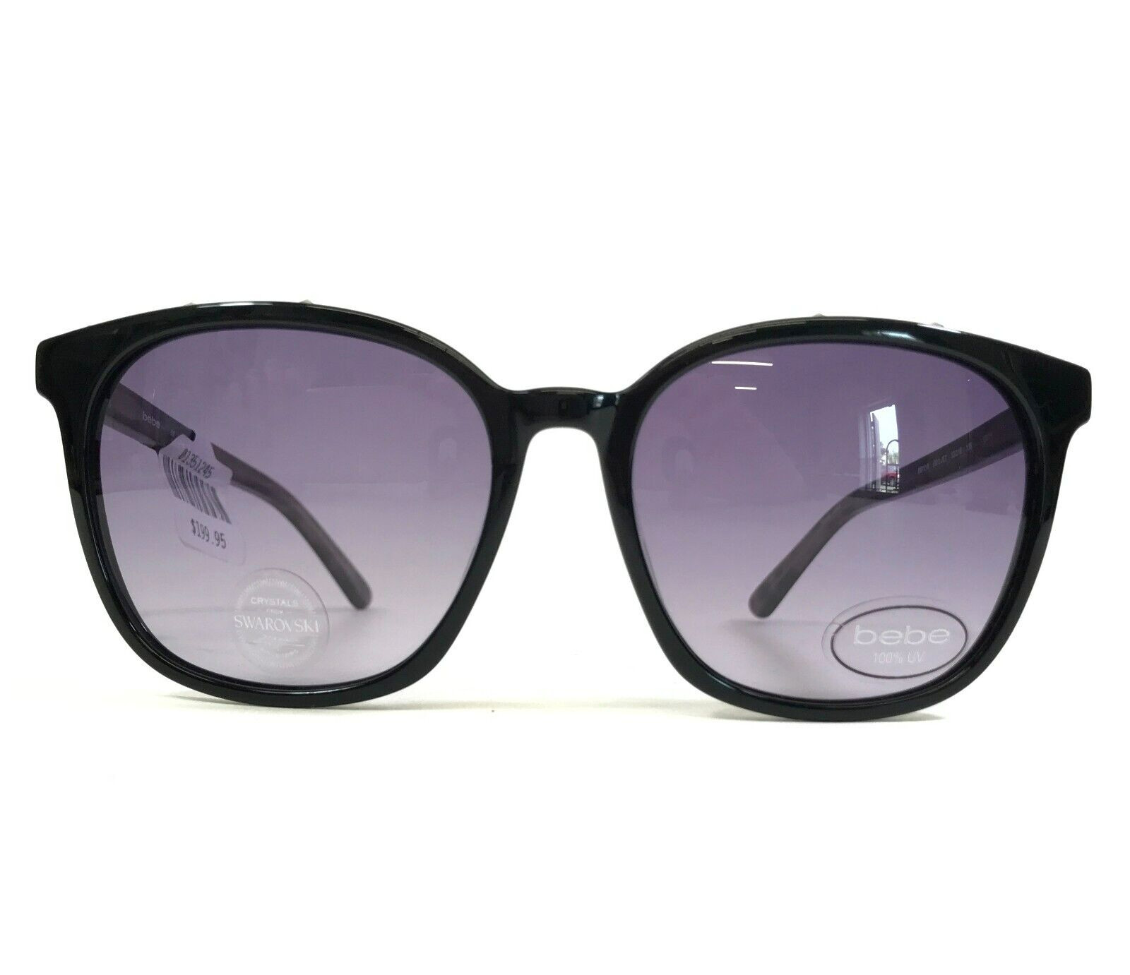 Bebe Sunglasses BB7218 001 JET Black Tortoise Frame with Purple Lenses 53-16-135