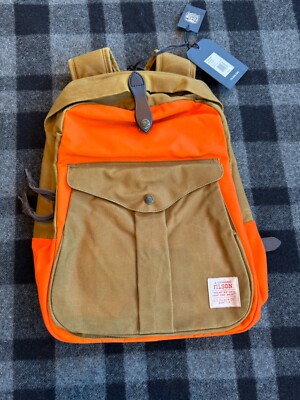 Filson キャンバスバックパック オレンジ FILSON New JOURNEYMAN BACKPACK DARK TAN/FLAME NWT # 20282278