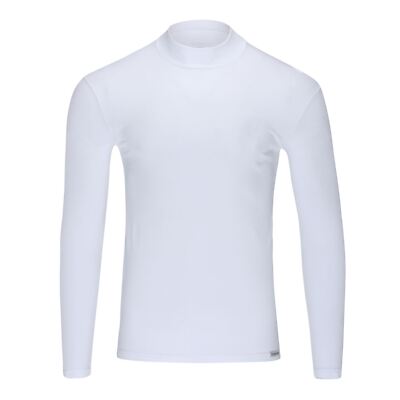 Doreanse Herren 2930 Langarmshirt Hochausschnitt Baumwolle Modal schwarz weiß