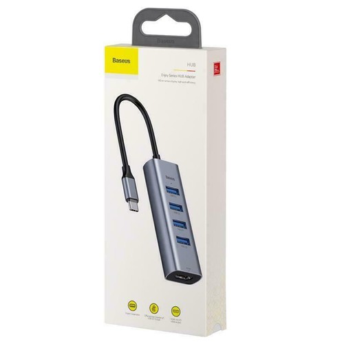 BASEUS aluminum USB C Hub Type-C Adapter with 4 USB 3.0 Ports for Macbook Pro - Picture 3 of 10