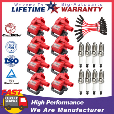 Pack of 8 Ignition Coils + Plugs & Wrie For 1997-04 Corvette GMC LS6 D580 UF192