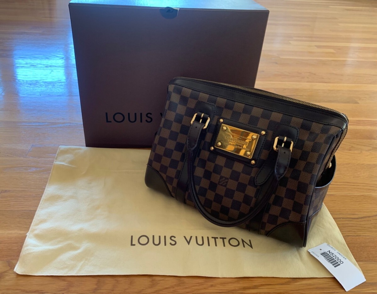 Louis Vuitton BERKELEY DAMIER Sporty Leather Double Handle Tote