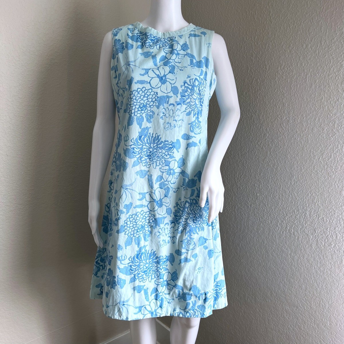 Vintage 1960s The Lilly Tag Lilly Pulitzer Dress Size S Blue Floral 100%  Cotton | eBay
