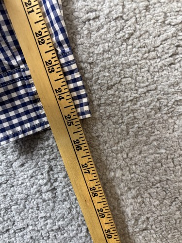 Psycho Bunny Men's Small LS Button Down Shirt Gingham Check Blue White Prep - Picture 13 of 15