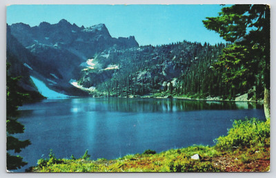 Snow Lake Snoqualmie Pass WA Alpine Cascade Mountains Scenic View Postcard C7