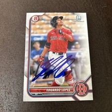 Eduardo Lopez Signed Autographed 2022 Bowman Paper Prospects #BP-134 Red Sox