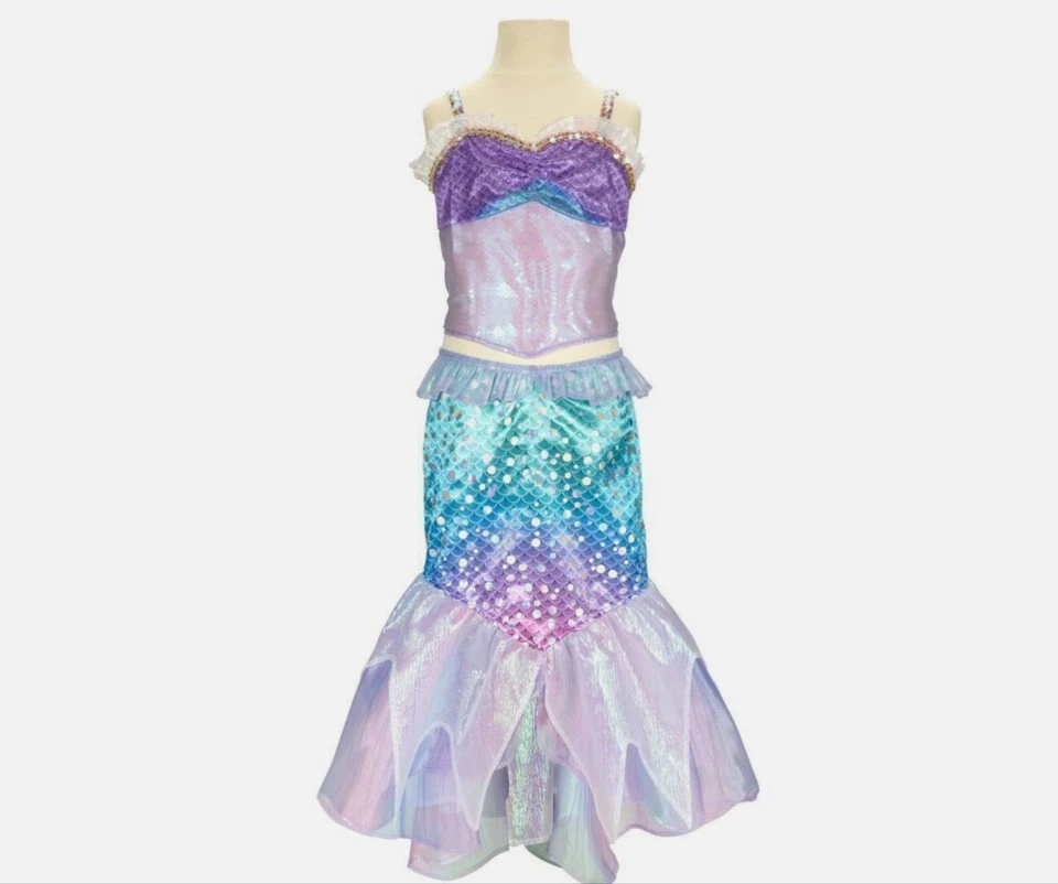 Fantasia infantil Disney Little Mermaid Ariel fantasia 2 peças tamanhos 4-6X nova com etiquetas - Imagem 2 de 3