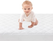 TODDLER COT BED QUILTED ZIPPED COVER ONLY BABY MATTRESS PROTECTOR