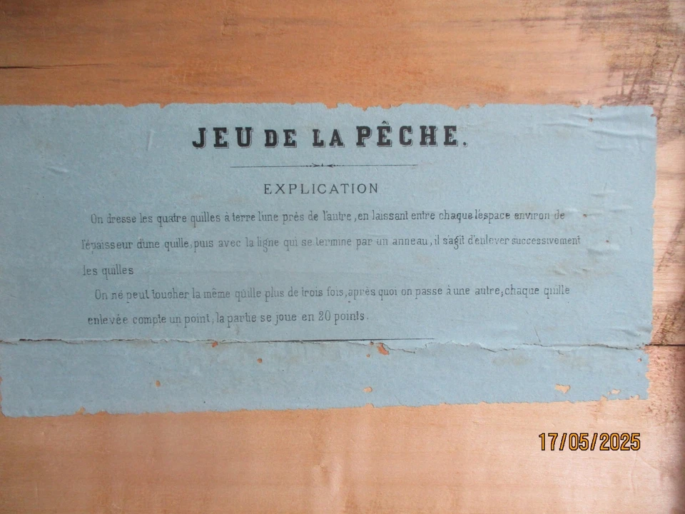TRES ANCIEN JEU "JEU DE LA PECHE " EN BOITE JEU ADRESSE QUILLE - Photo 4/4