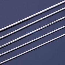 0.7/0.8/1.0MM 925 Sterling Silver Necklace Snake Chain 16-24INCH Stamped Italy