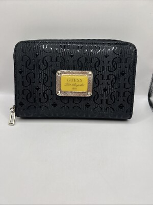 Guess Wallet Portemonnaie Los Angeles 1981 Unbenutzt Schwarz Top Geldbörse