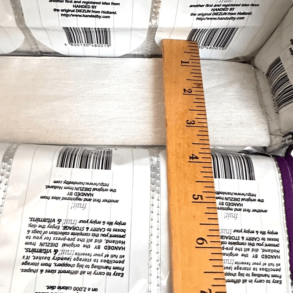 Y2K Handed By Fair Trade Artsy Fruit Collection Handle Box Lunch Bag Tote NOS - Imagem 4 de 4