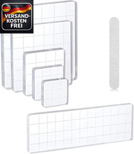 Acryl Stempelblock Set 6er für Scrapbooking und Fotoalben mit Gitterlinien