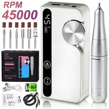 Professional Electric Nail Drill, 45000 RPM Cordless Rechargeable