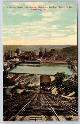 Pittsburgh Pennsylvania~Castle Shannon Incline South Side Looking Down~c1910 Pc
