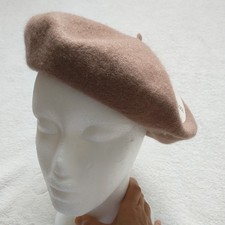 New Primark Beret Hat Women OS Beige Brown 100%Wool French Basque Classic Neutra