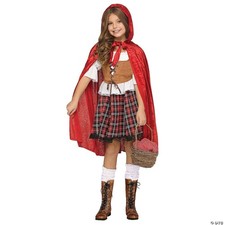 RED RIDING HOOD CH SM 4-6 - Scary Girls Halloween Costume Dress Up Party Outfit