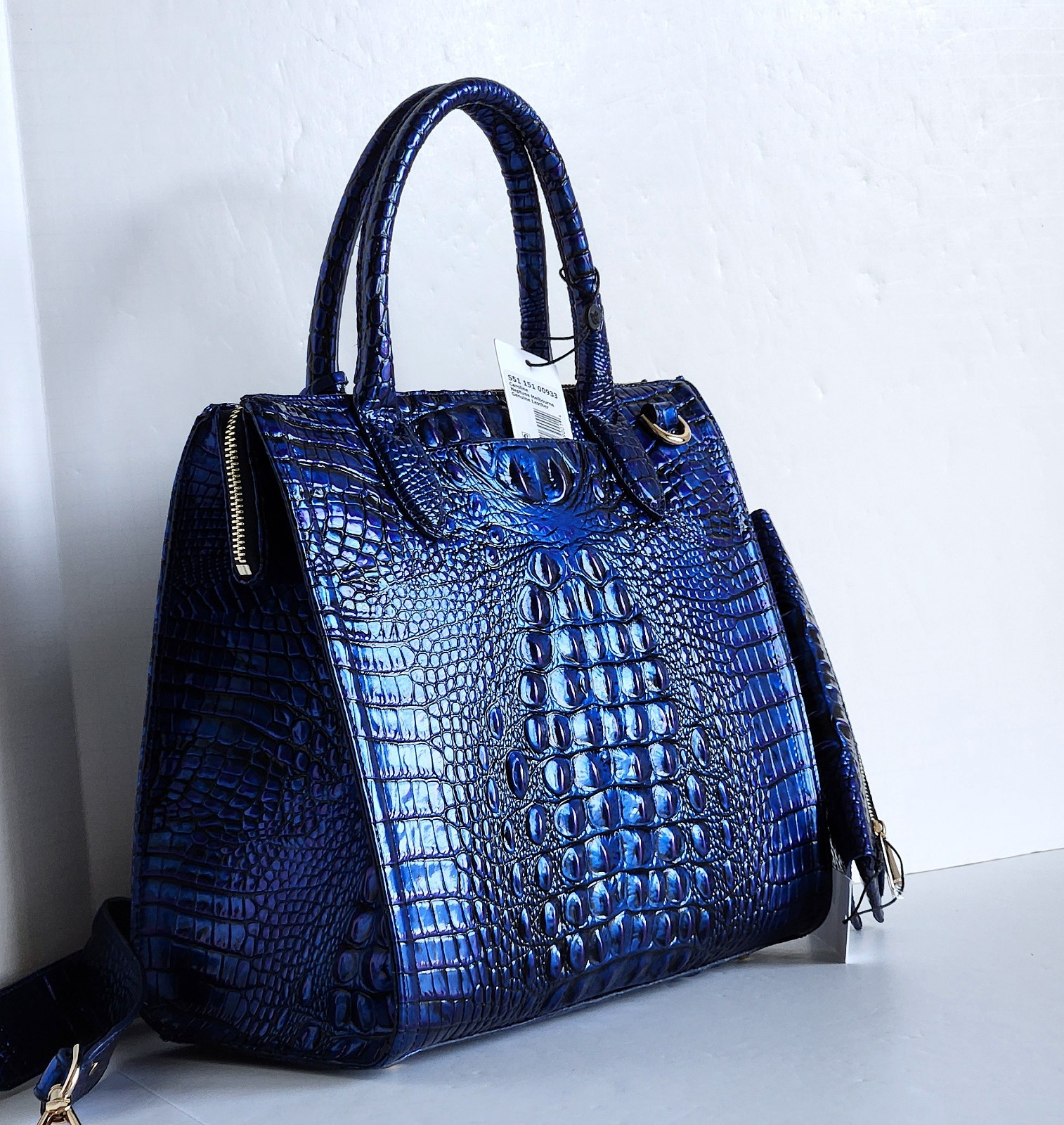 🌹Brahmin Caroline Satchel Neptune Leather Carryall Bag+Bifold Wallet NWT***HTF image 4