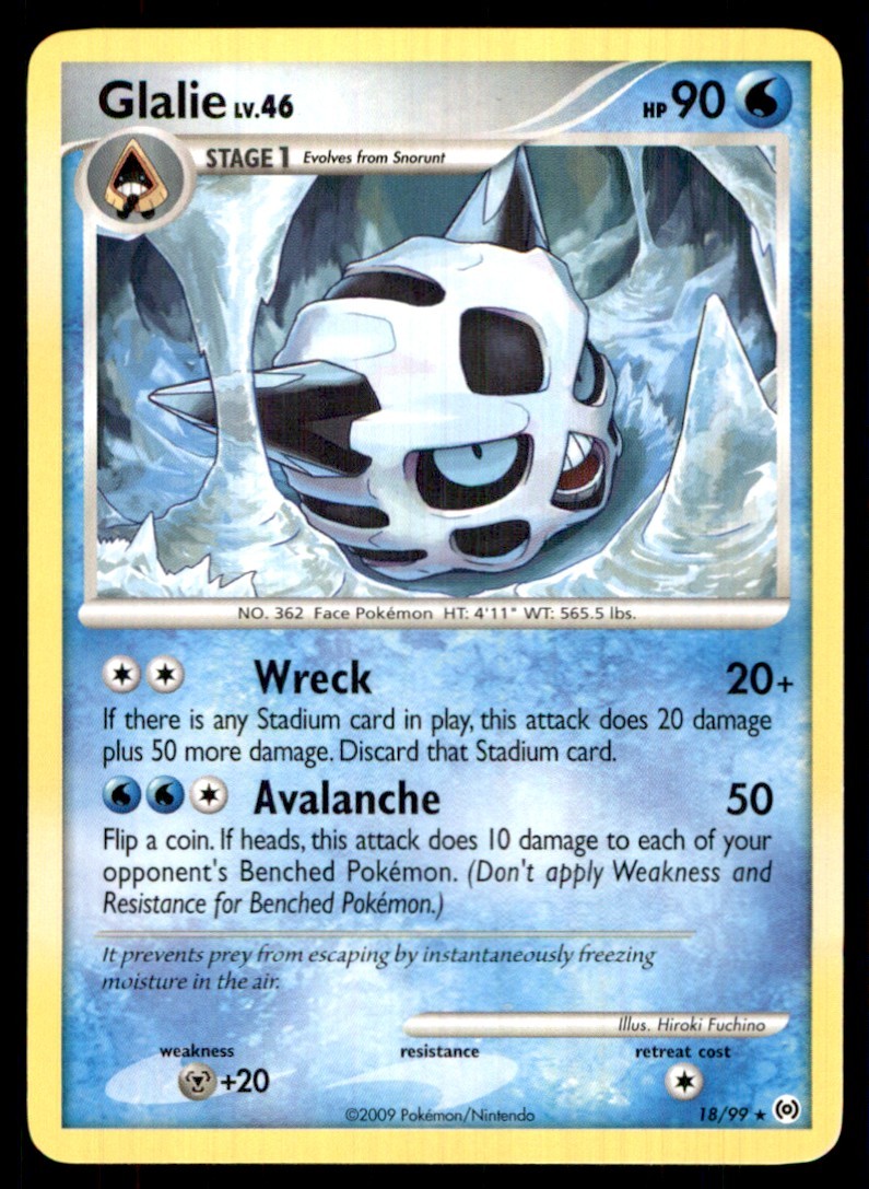 2009 Arceus Glalie Rare #18/99